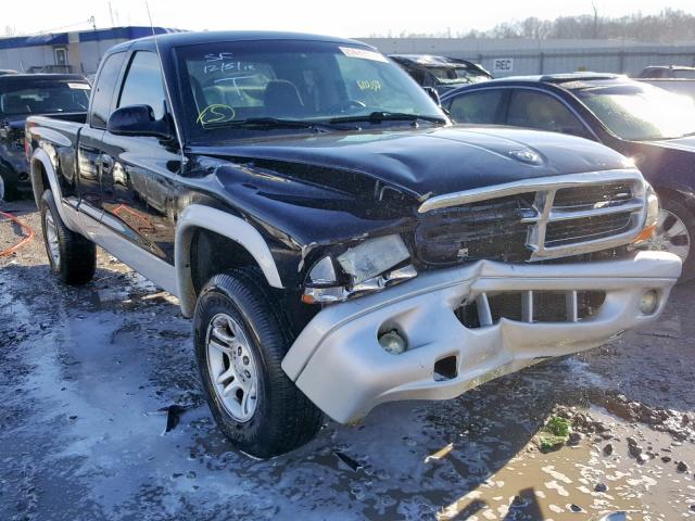 1D7HG42N94S599589 - 2004 DODGE DAKOTA SLT BLACK photo 1