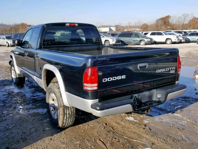 1D7HG42N94S599589 - 2004 DODGE DAKOTA SLT BLACK photo 3