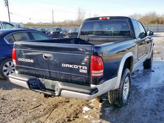 1D7HG42N94S599589 - 2004 DODGE DAKOTA SLT BLACK photo 4