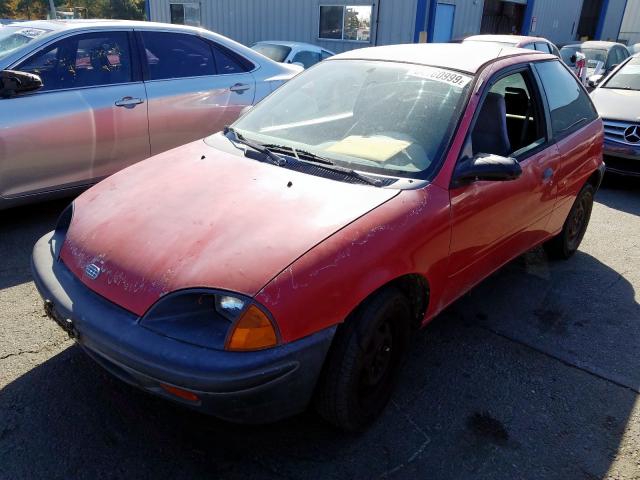 2C1MR226XT6790548 - 1996 GEO METRO BASE RED photo 2