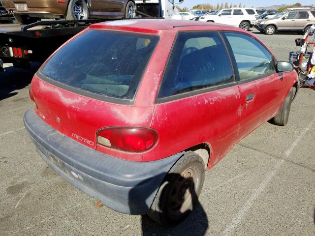 2C1MR226XT6790548 - 1996 GEO METRO BASE RED photo 4