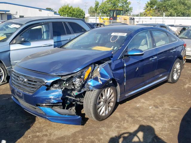 5NPE34AF6FH029408 - 2015 HYUNDAI SONATA SPO BLUE photo 2