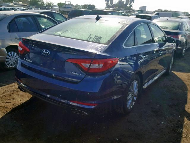 5NPE34AF6FH029408 - 2015 HYUNDAI SONATA SPO BLUE photo 4