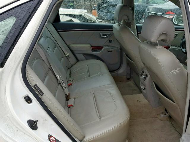 KMHFC46F86A058764 - 2006 HYUNDAI AZERA SE WHITE photo 6