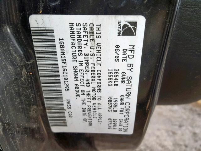 1G8AN15F16Z101295 - 2006 SATURN ION LEVEL BLUE photo 10
