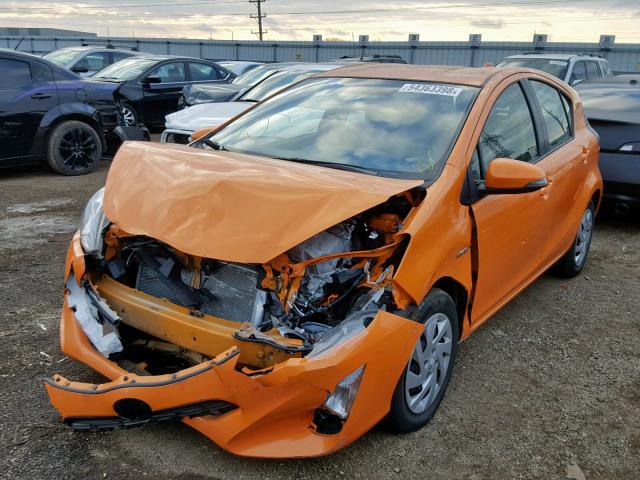 JTDKDTB30F1088900 - 2015 TOYOTA PRIUS C ORANGE photo 2