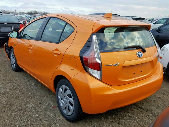 JTDKDTB30F1088900 - 2015 TOYOTA PRIUS C ORANGE photo 3