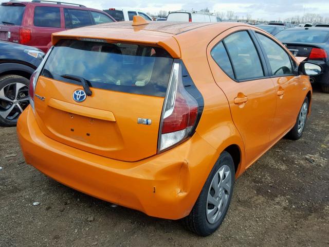 JTDKDTB30F1088900 - 2015 TOYOTA PRIUS C ORANGE photo 4