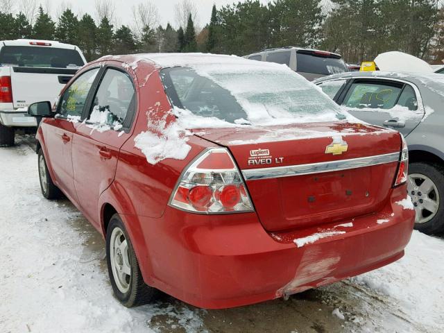KL1TD56E29B351681 - 2009 CHEVROLET AVEO LS RED photo 3
