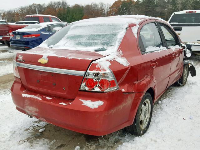 KL1TD56E29B351681 - 2009 CHEVROLET AVEO LS RED photo 4