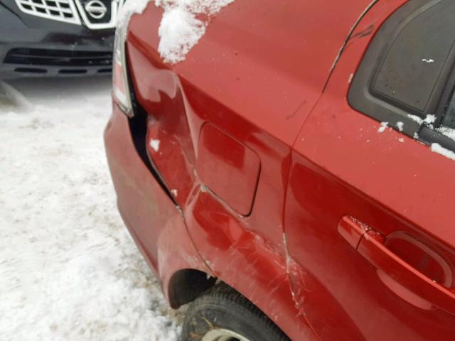 KL1TD56E29B351681 - 2009 CHEVROLET AVEO LS RED photo 9