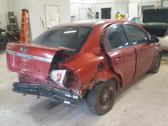 KL1TD56658B125335 - 2008 CHEVROLET AVEO BASE Qırmızı foto 4