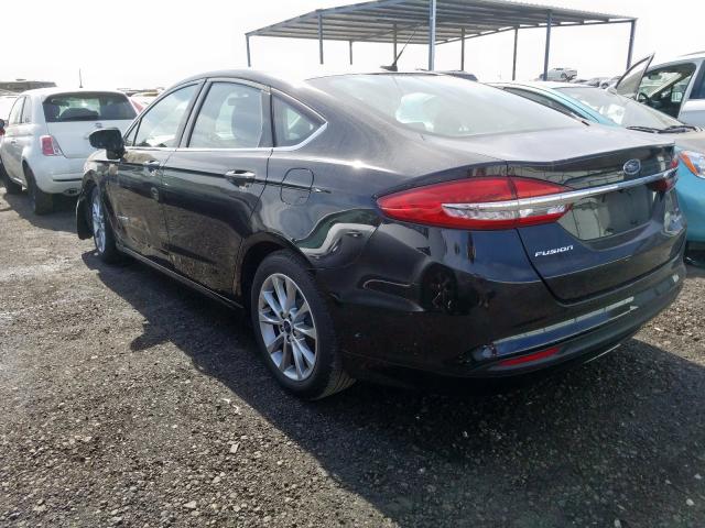 3FA6P0LU3HR354892 - 2017 FORD FUSION SE BLACK photo 3