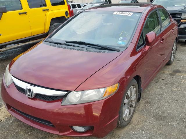 19XFA1F91AE052586 - 2010 HONDA CIVIC EXL MAROON photo 2