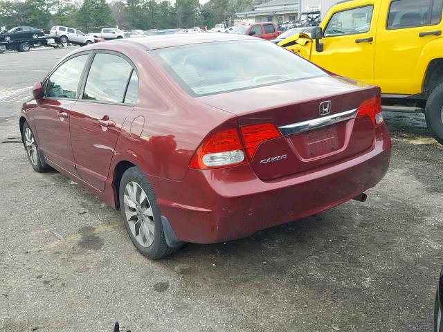 19XFA1F91AE052586 - 2010 HONDA CIVIC EXL MAROON photo 3