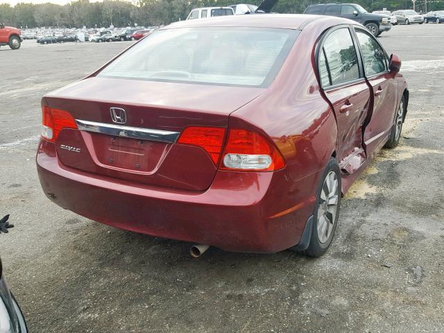 19XFA1F91AE052586 - 2010 HONDA CIVIC EXL MAROON photo 4