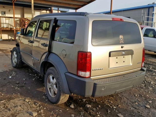 1D8GU28KX7W581875 - 2007 DODGE NITRO SXT BEIGE photo 3