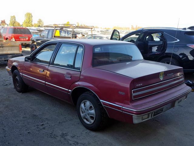 1G4NC54UXJM032421 - 1988 BUICK SKYLARK CU MAROON photo 3