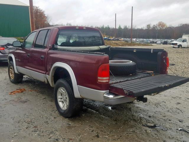 1B7GG2AN31S160797 - 2001 DODGE DAKOTA QUA RED photo 3