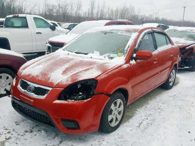 KNADH4A37B6737302 - 2011 KIA RIO BASE RED photo 2