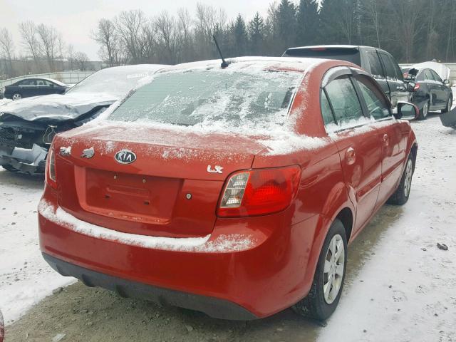 KNADH4A37B6737302 - 2011 KIA RIO BASE RED photo 4