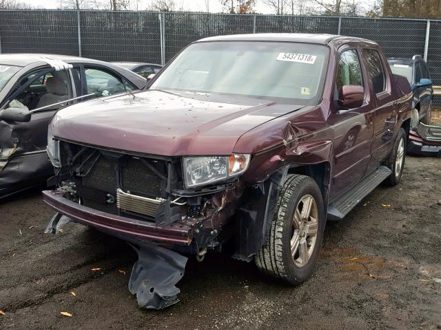 5FPYK1F58BB004900 - 2011 HONDA RIDGELINE BURGUNDY photo 2