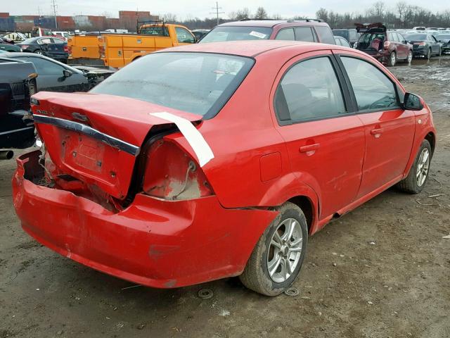 KL1TD56687B132987 - 2007 CHEVROLET AVEO BASE Қызыл фото 4