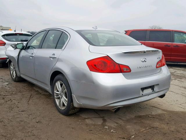 JN1DV6AR9BM651564 - 2011 INFINITI G25 SILVER photo 3