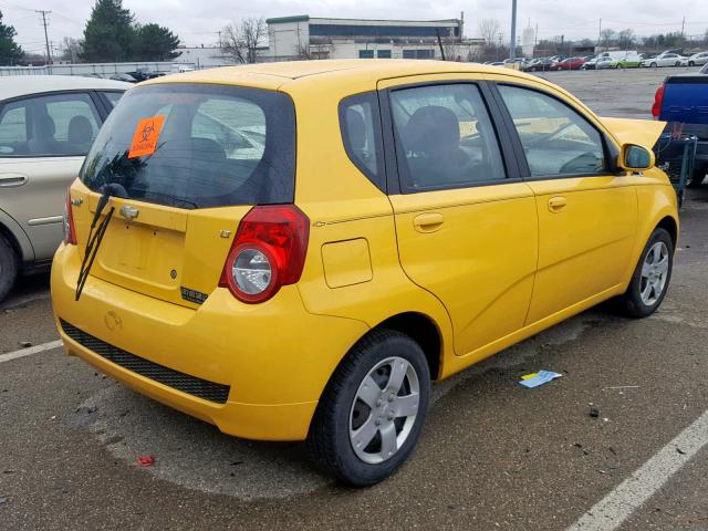 KL1TD6DE1AB135415 - 2010 CHEVROLET AVEO LS YELLOW photo 4