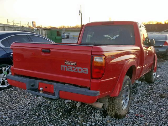 4F4YR12U37PM05924 - 2007 MAZDA B3000 RED photo 4