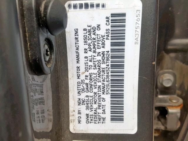 5Y2SL63845Z478624 - 2005 PONTIAC VIBE GRAY photo 10