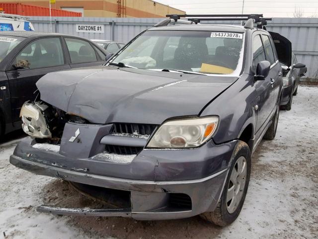 JA4LX31F56U606290 - 2006 MITSUBISHI OUTLANDER GRAY photo 2