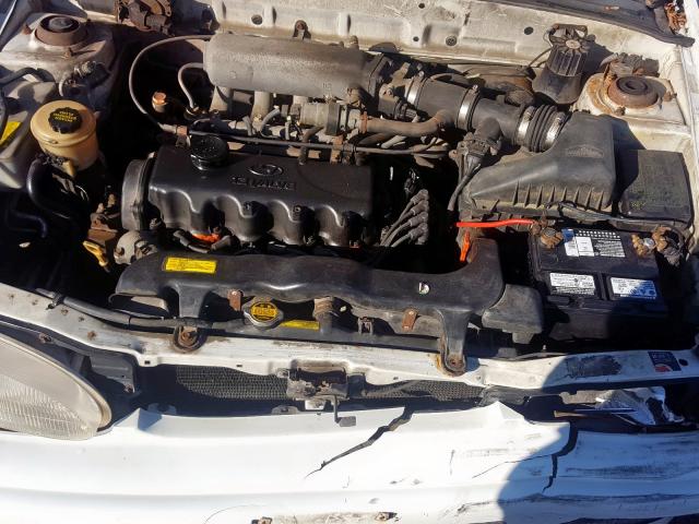 KMHVF14N5TU271533 - 1996 HYUNDAI ACCENT BAS WHITE photo 7