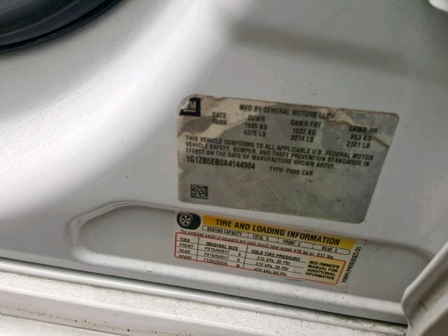 1G1ZB5EB0A4144904 - 2010 CHEVROLET MALIBU LS 白色 照片 10