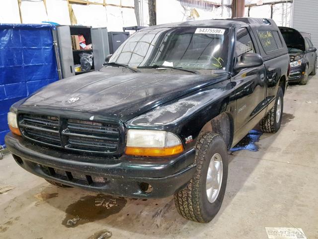 1B7GG26N7YS744946 - 2000 DODGE DAKOTA BLACK photo 2