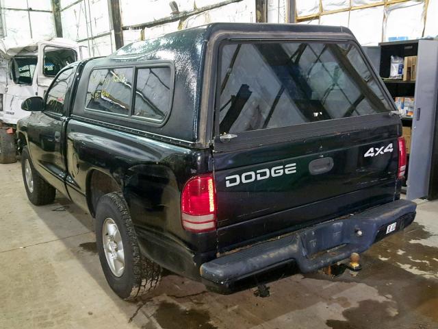 1B7GG26N7YS744946 - 2000 DODGE DAKOTA BLACK photo 3