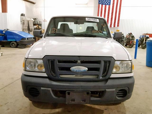 1FTYR10D59PA08276 - 2009 FORD RANGER WHITE photo 9