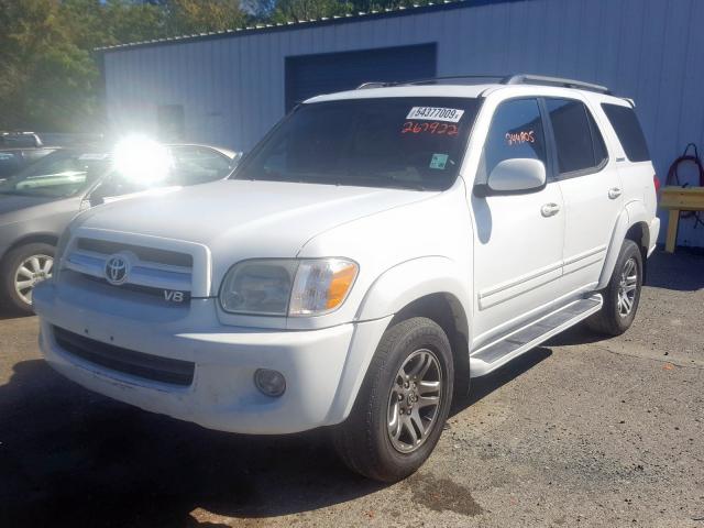 5TDZT38A46S267922 - 2006 TOYOTA SEQUOIA LI WHITE photo 2