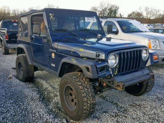 1J4FA39S22P774851 - 2002 JEEP WRANGLER / BLUE photo 1