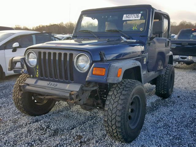 1J4FA39S22P774851 - 2002 JEEP WRANGLER / BLUE photo 2