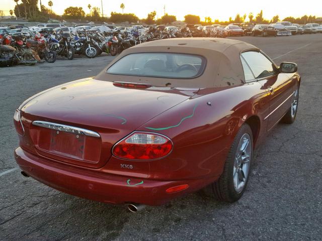 SAJDA42C22NA23450 - 2002 JAGUAR XK8 MAROON photo 4