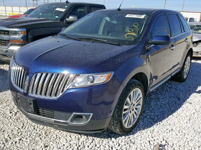 2LMDJ6JK1BBJ31621 - 2011 LINCOLN MKX BLUE photo 2