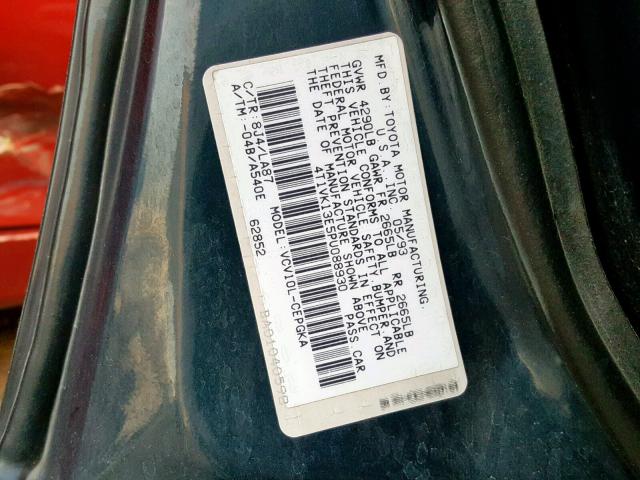 4T1VK13E5PU088930 - 1993 TOYOTA CAMRY XLE BLUE photo 10