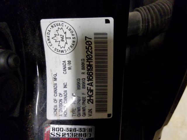 2HGFA16619H102507 - 2009 HONDA CIVIC LX-S Qara foto 10