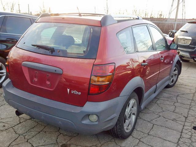 5Y2SL62874Z429465 - 2004 PONTIAC VIBE RED photo 4