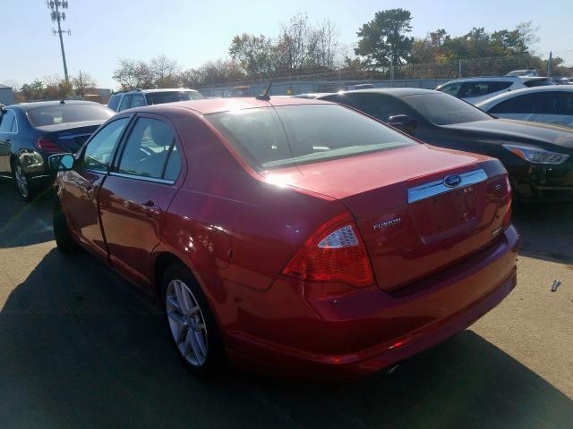 3FAHP0JGXCR202753 - 2012 FORD FUSION SEL RED photo 3