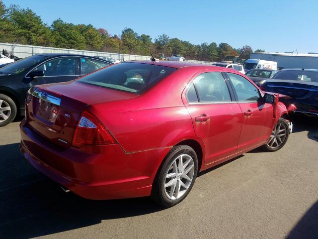 3FAHP0JGXCR202753 - 2012 FORD FUSION SEL RED photo 4