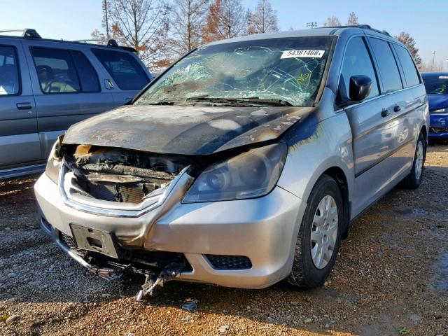 5FNRL3H25AB099262 - 2010 HONDA ODYSSEY LX SILVER photo 2