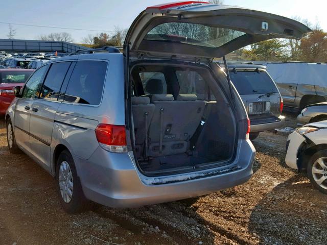 5FNRL3H25AB099262 - 2010 HONDA ODYSSEY LX SILVER photo 3