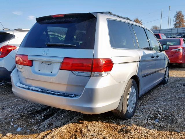 5FNRL3H25AB099262 - 2010 HONDA ODYSSEY LX SILVER photo 4